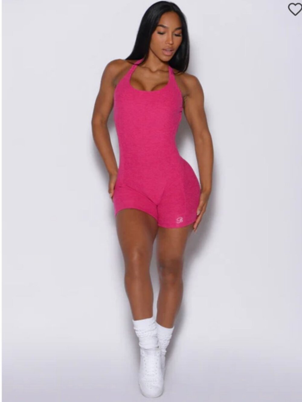 Bombshell Sportswear Form Bodysuit Shorts | Heathered Ultra Pink
